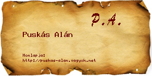 Puskás Alán névjegykártya